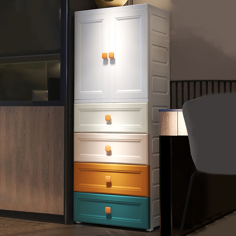 Contemporary Freestanding Wardrobe Plastic Multifunctional Wardrobe