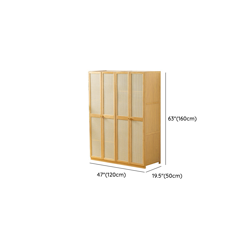 Traditional Natural Wood Wardrobe Freestanding Wardrobe with Soft Close Doors