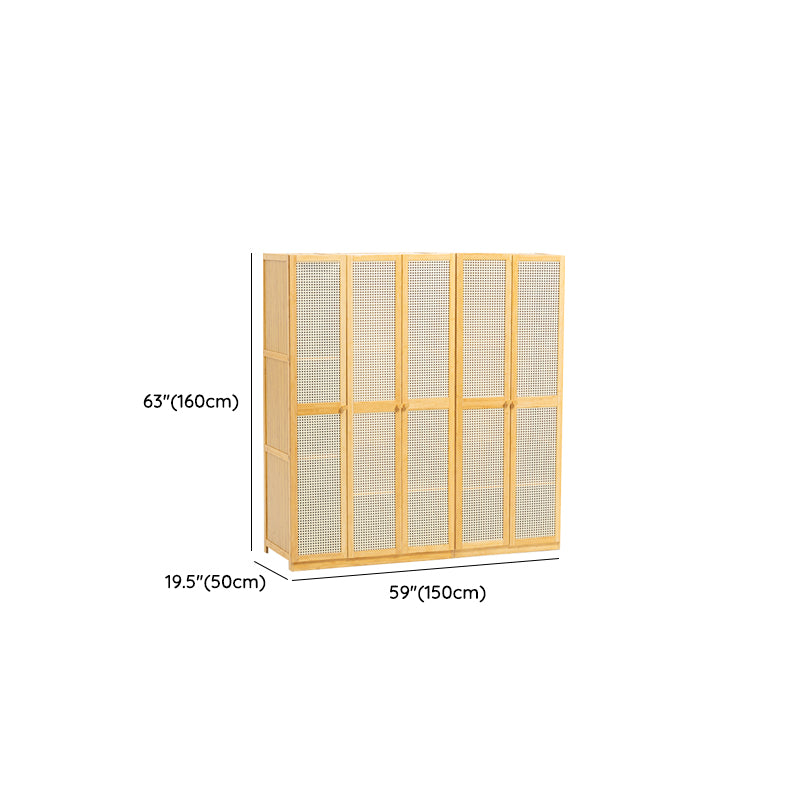 Traditional Natural Wood Wardrobe Freestanding Wardrobe with Soft Close Doors