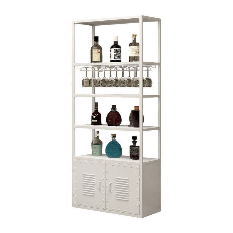 Modern Floor Wine Rack Metal Wine Bottle & Glass Rack for Dining Room