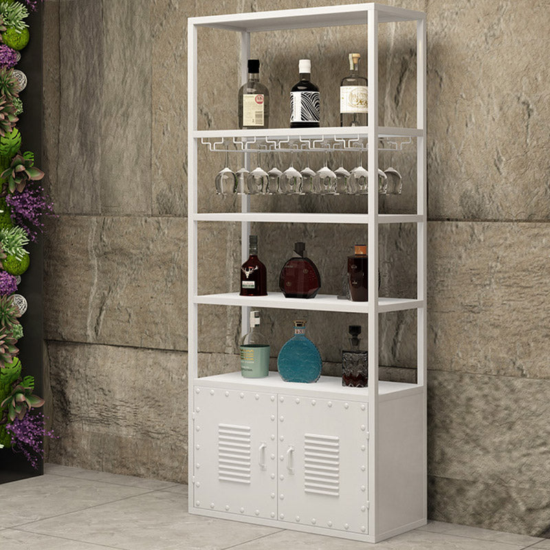 Modern Floor Wine Rack Metal Wine Bottle & Glass Rack for Dining Room