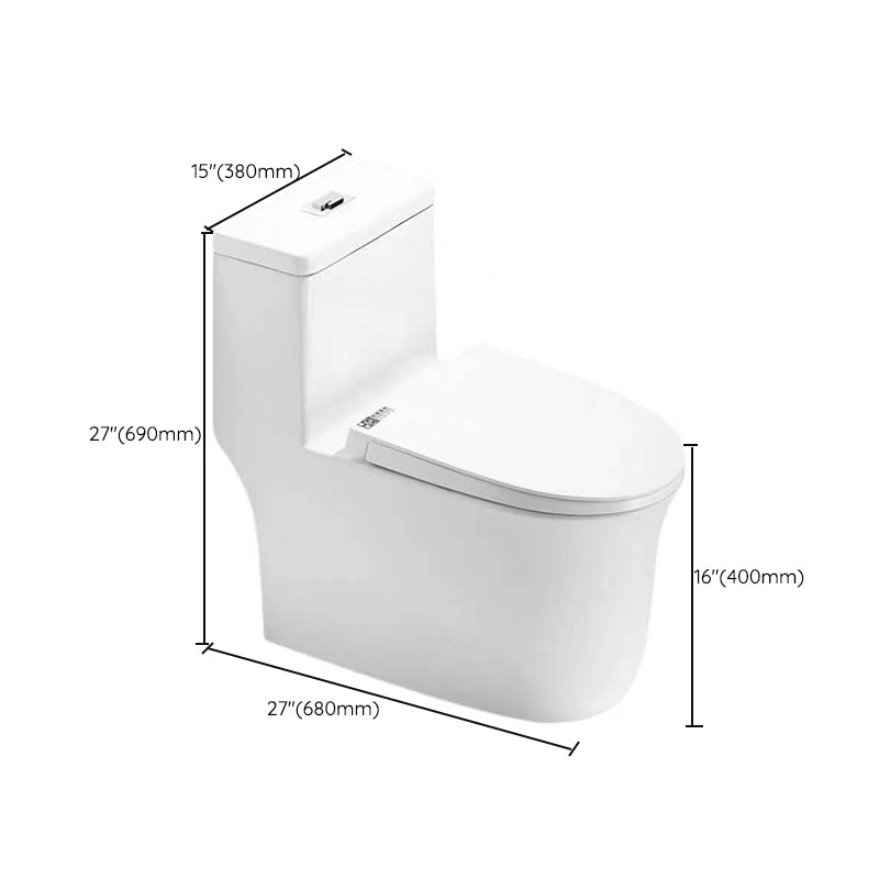 Modern One Piece Flush Toilet Floor Mounted White Toilet Bowl for Bathroom