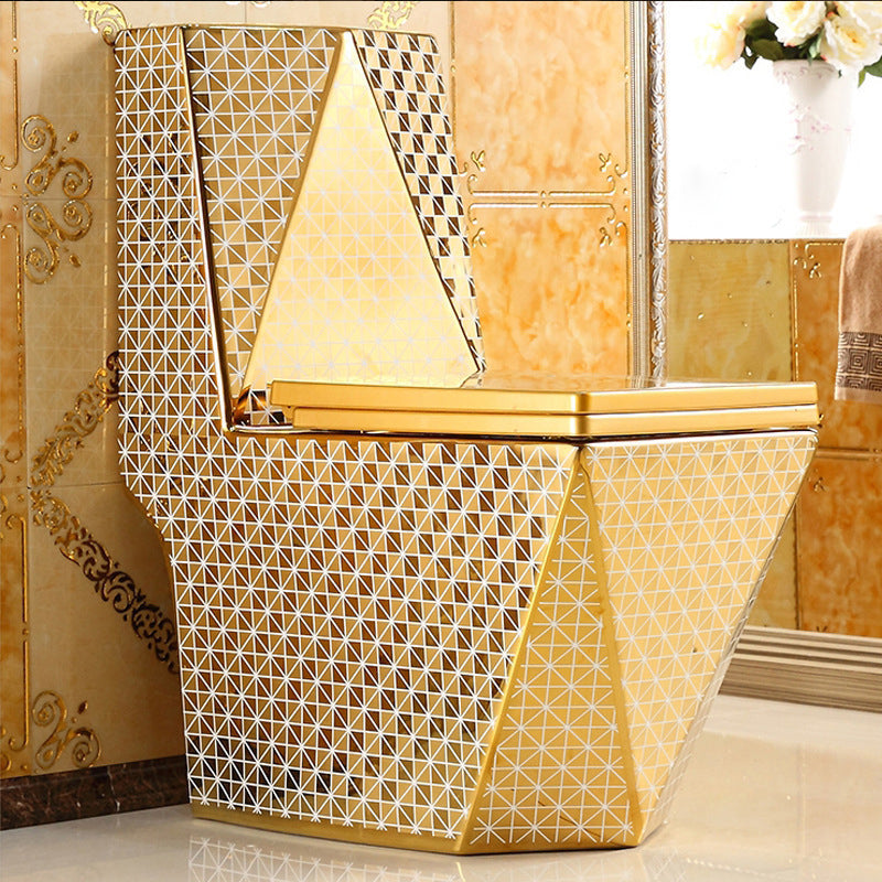 Contemporary One Piece Flush Toilet Floor Mounted Golden Urine Toilet for Washroom
