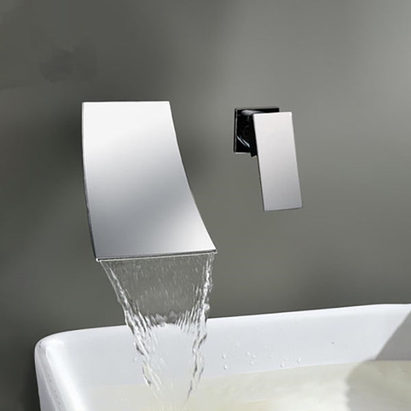 Waterfall Spout Bathroom Faucet Single Handle Wall Mounted Faucet