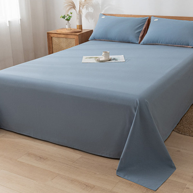 Solid Color Breathable Bed Sheet Twill Polyester Fade Resistant Sheet