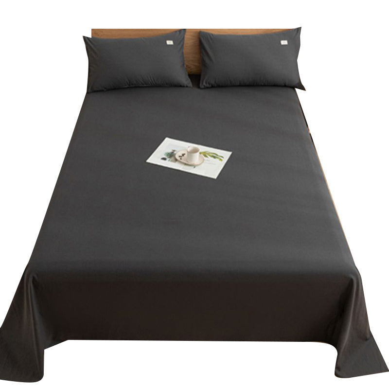Solid Color Breathable Bed Sheet Twill Polyester Fade Resistant Sheet