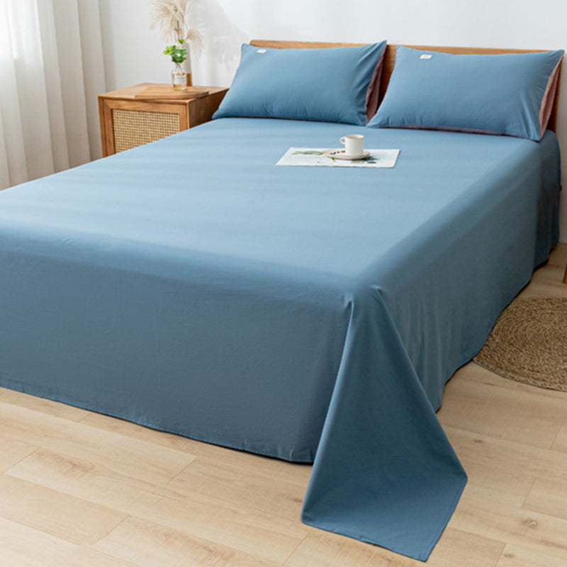 Solid Color Breathable Bed Sheet Twill Polyester Fade Resistant Sheet