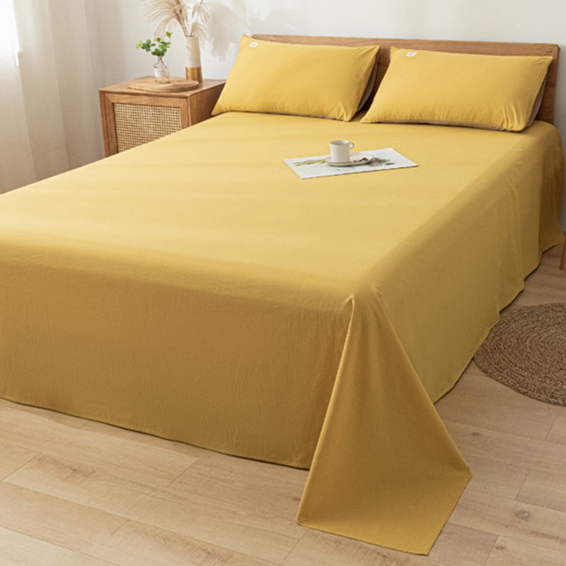 Solid Color Breathable Bed Sheet Twill Polyester Fade Resistant Sheet