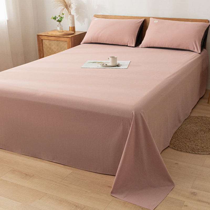 Solid Color Breathable Bed Sheet Twill Polyester Fade Resistant Sheet