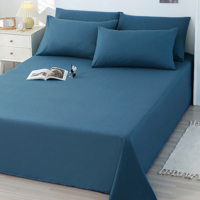 Solid Color Breathable Bed Sheet Twill Polyester Fade Resistant Sheet