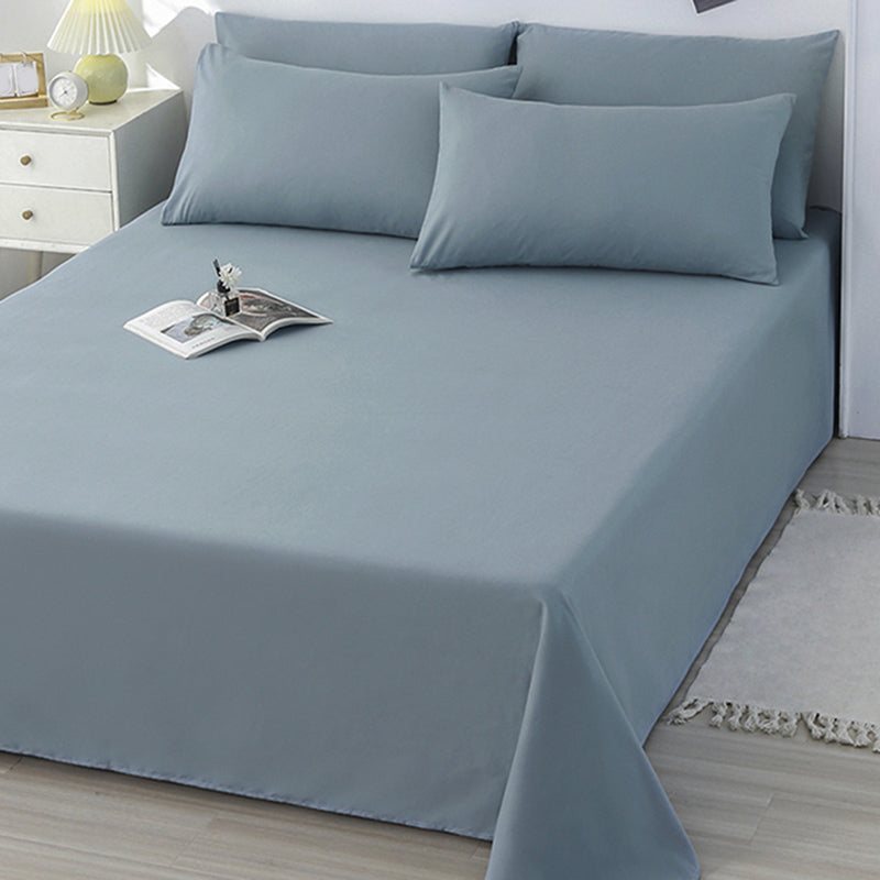 Solid Color Breathable Bed Sheet Twill Polyester Fade Resistant Sheet