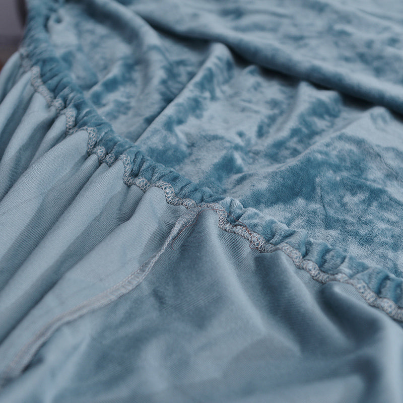 Fade Resistant Bed Sheet Solid Color Non-Pilling Polyester Fitted Sheet