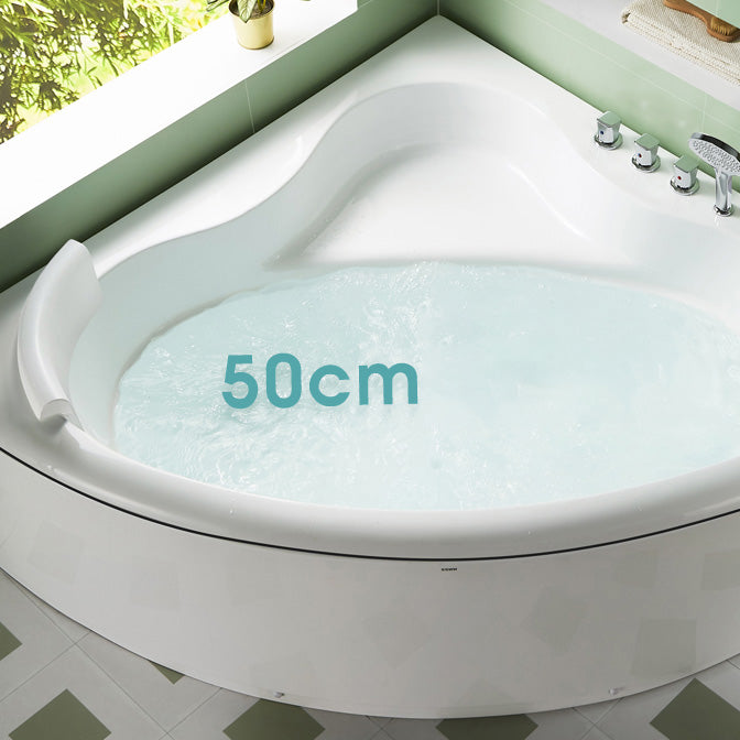 Modern Corner Bathtub Acrylic Soaking Back to Wall Center-Back Bath