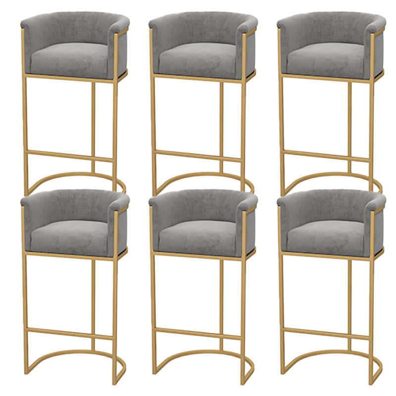 Upholstered Dining Stools Low Back Bar Stools with Metal Base