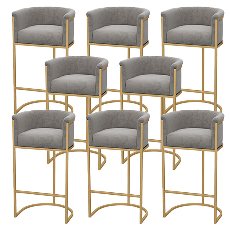 Upholstered Dining Stools Low Back Bar Stools with Metal Base