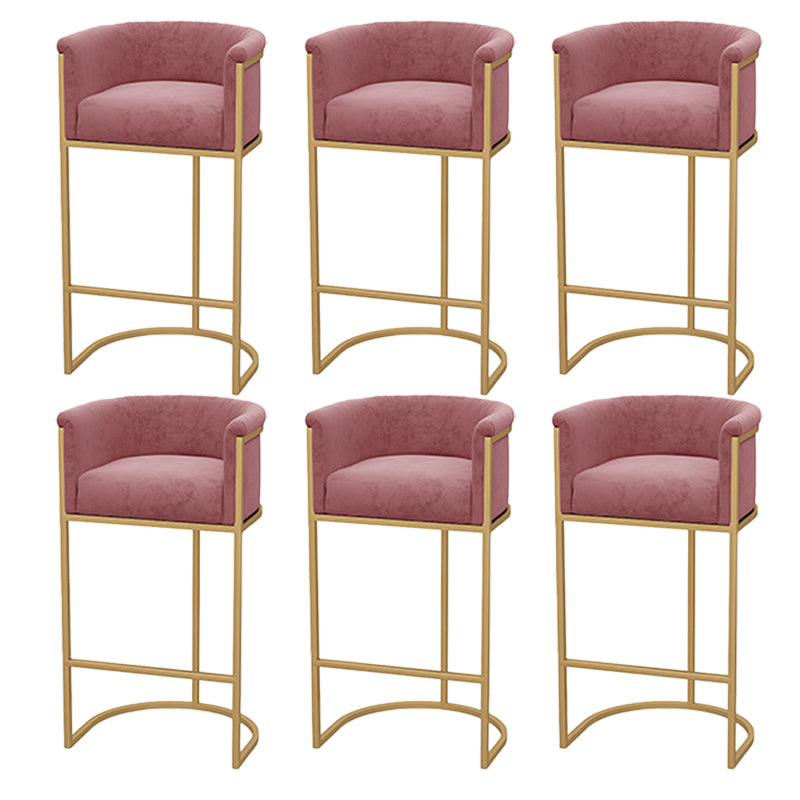Upholstered Dining Stools Low Back Bar Stools with Metal Base