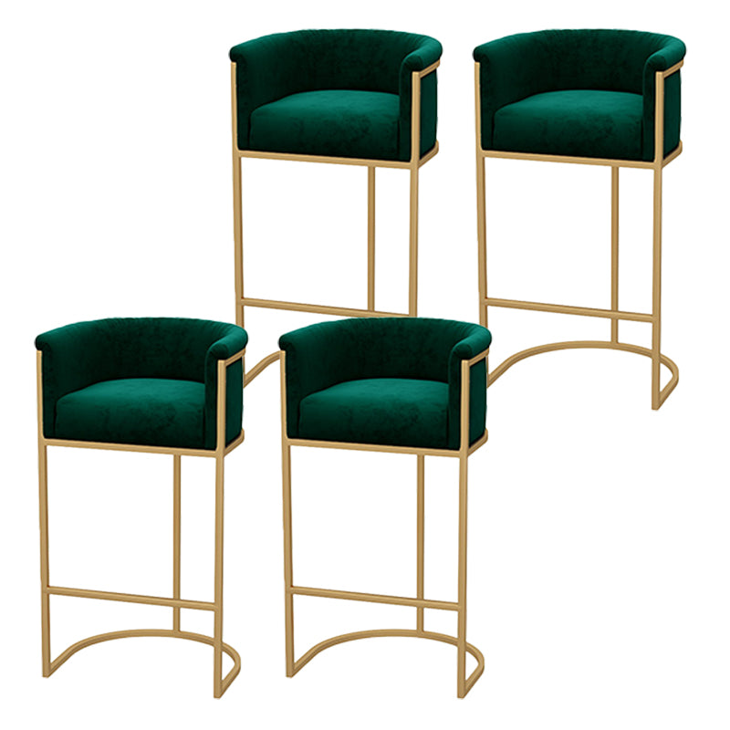 Upholstered Dining Stools Low Back Bar Stools with Metal Base