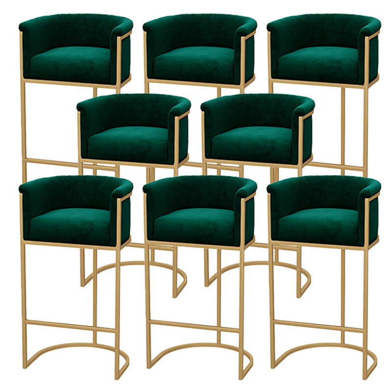 Upholstered Dining Stools Low Back Bar Stools with Metal Base
