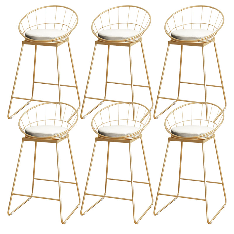 Upholstered Dining Stools Low Back Bar Stools with Metal Base