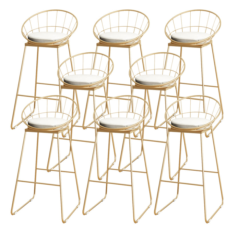 Upholstered Dining Stools Low Back Bar Stools with Metal Base