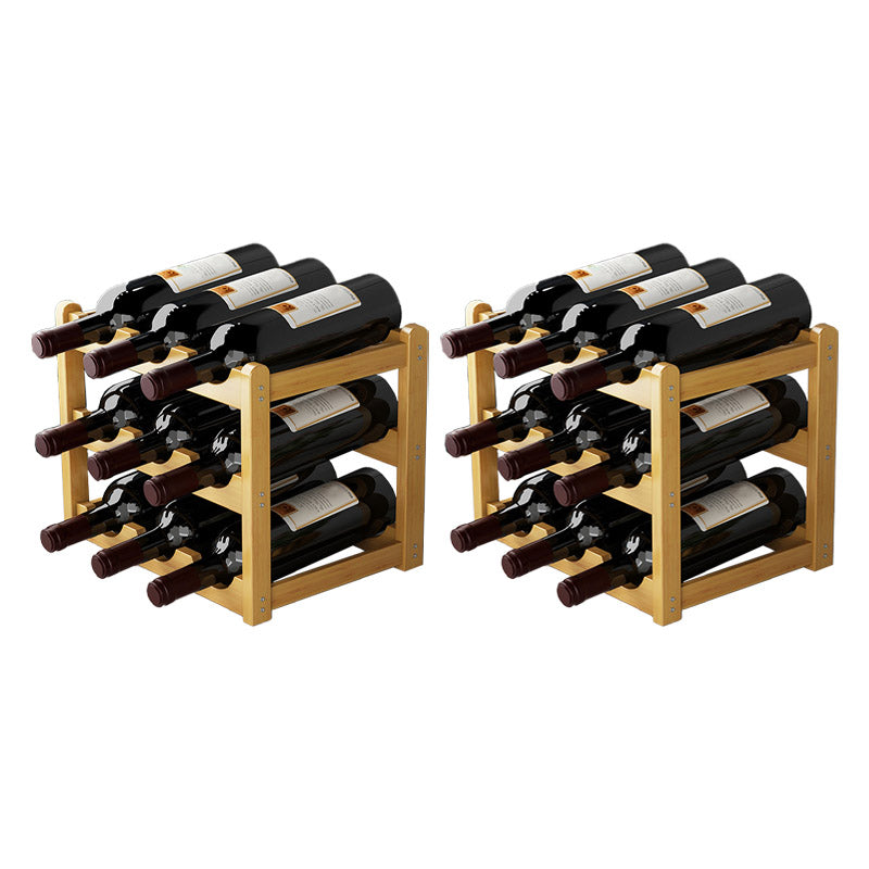 Countertop Wine Rack Solid Wood Wine Bottle Rack for Living Room