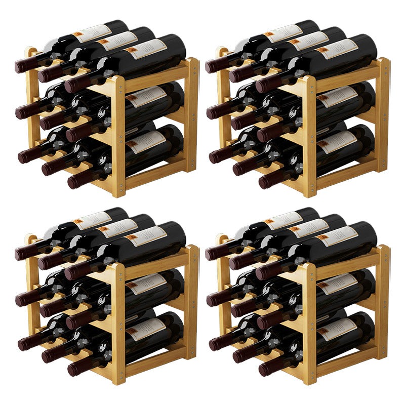 Countertop Wine Rack Solid Wood Wine Bottle Rack for Living Room