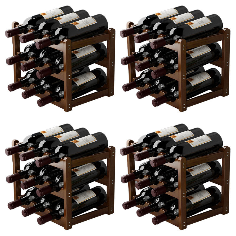 Countertop Wine Rack Solid Wood Wine Bottle Rack for Living Room