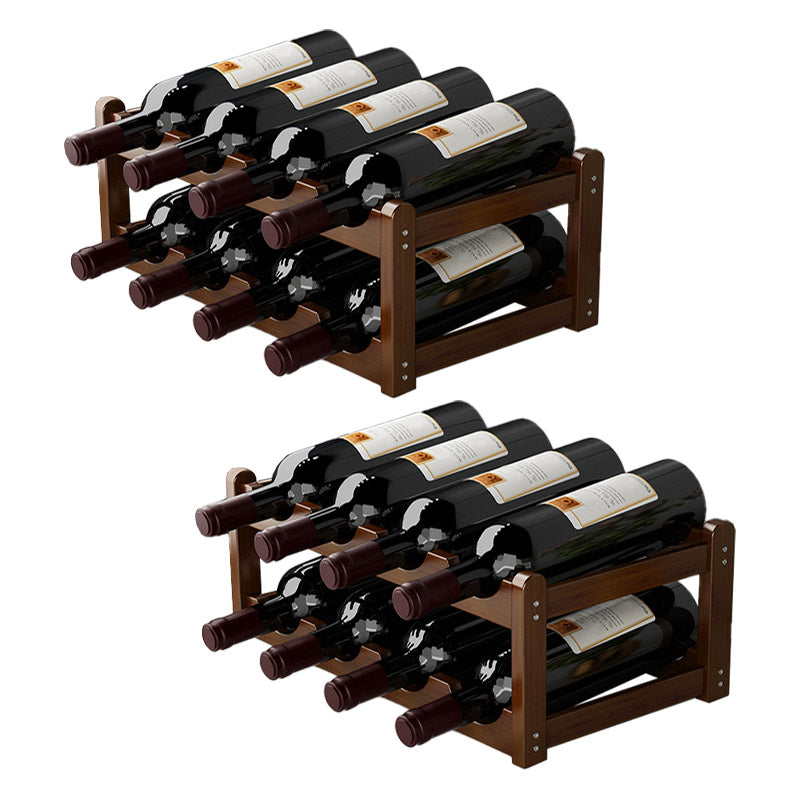 Countertop Wine Rack Solid Wood Wine Bottle Rack for Living Room