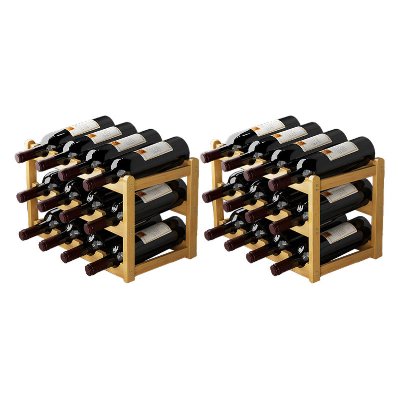 Countertop Wine Rack Solid Wood Wine Bottle Rack for Living Room
