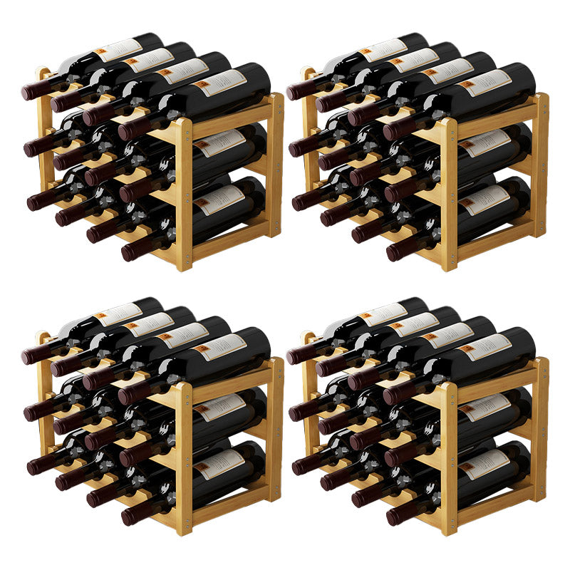 Countertop Wine Rack Solid Wood Wine Bottle Rack for Living Room