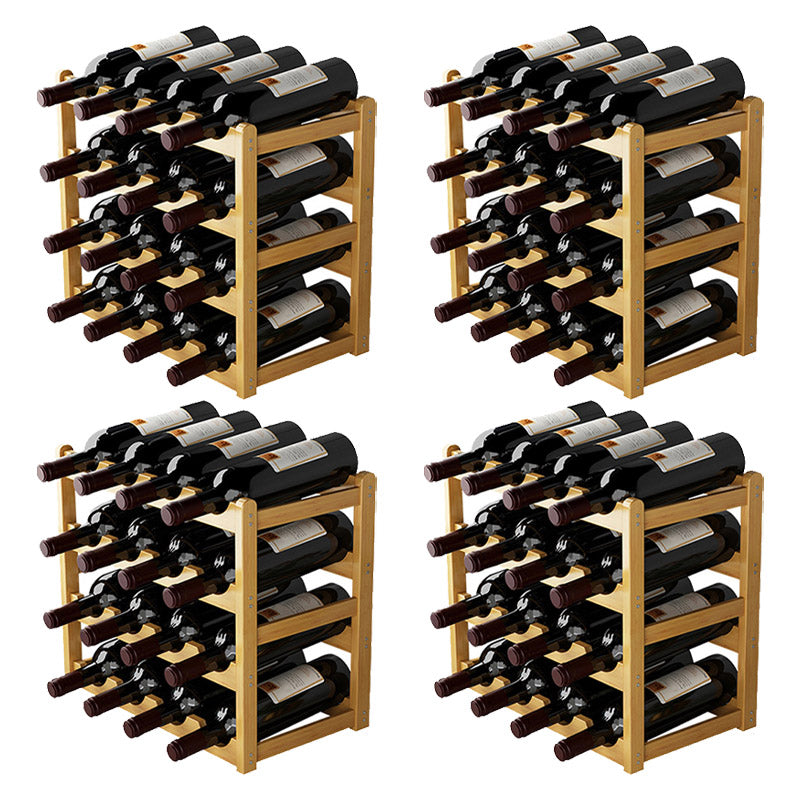 Countertop Wine Rack Solid Wood Wine Bottle Rack for Living Room