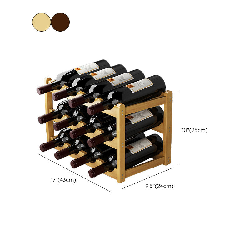 Countertop Wine Rack Solid Wood Wine Bottle Rack for Living Room