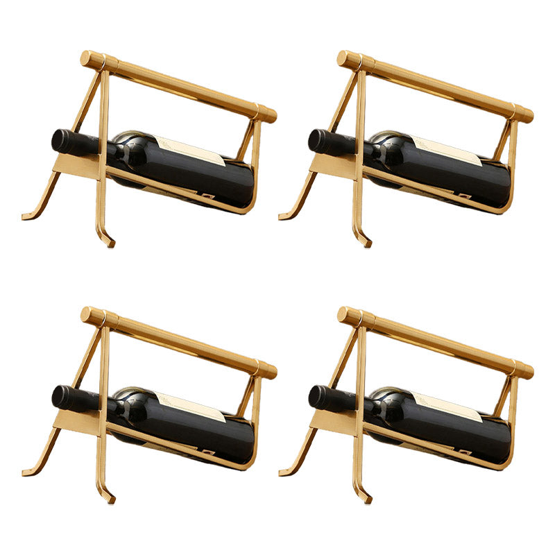 Countertop Wine Rack Glam Metal Wine Bottle Rack for Living Room