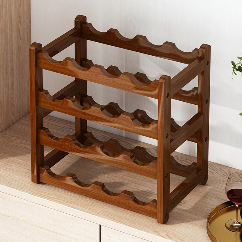 Modern Countertop Wine Rack Solid Wood Wine Bottle Rack for Home