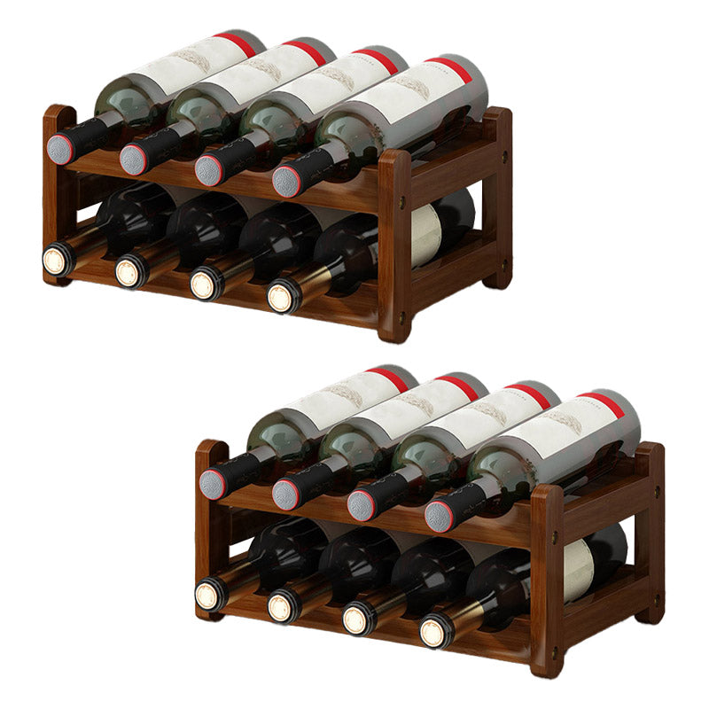 Modern Countertop Wine Rack Solid Wood Wine Bottle Rack for Home