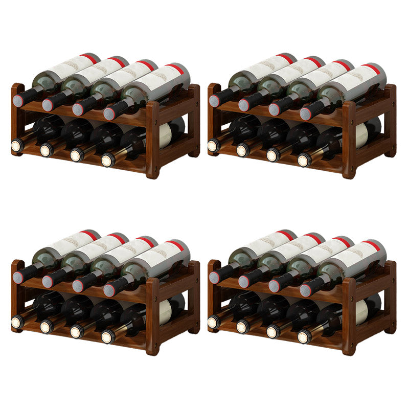 Modern Countertop Wine Rack Solid Wood Wine Bottle Rack for Home