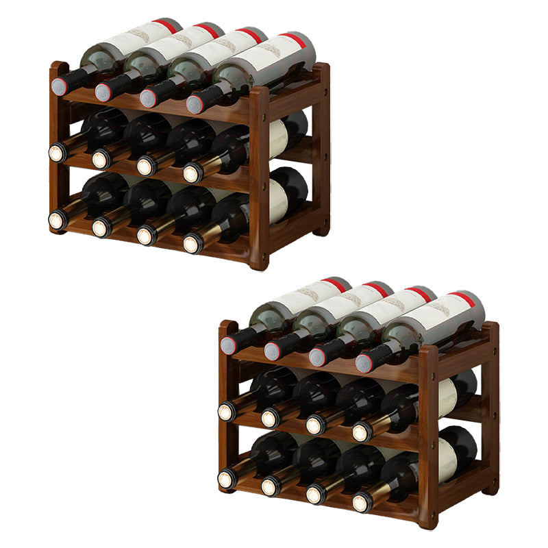 Modern Countertop Wine Rack Solid Wood Wine Bottle Rack for Home