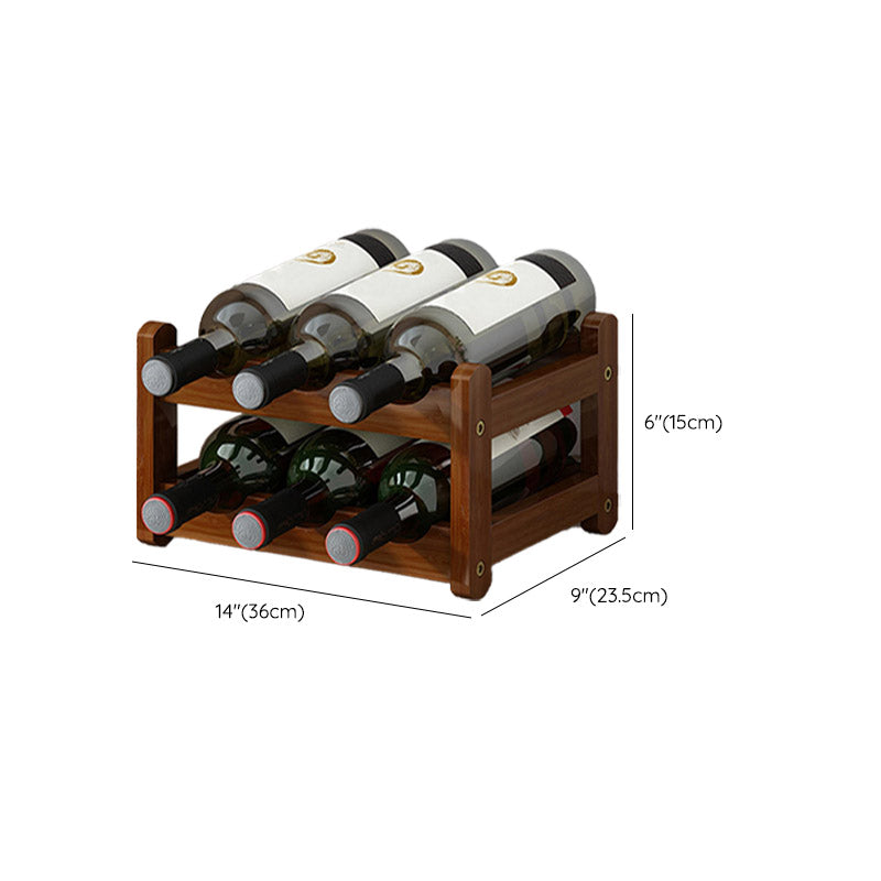 Modern Countertop Wine Rack Solid Wood Wine Bottle Rack for Home