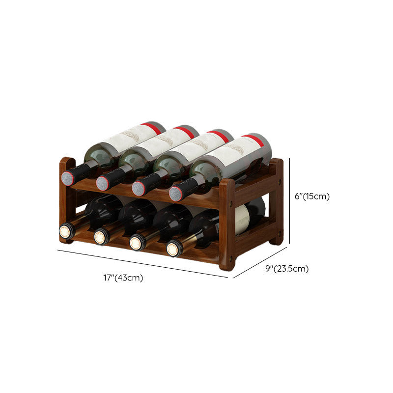 Modern Countertop Wine Rack Solid Wood Wine Bottle Rack for Home