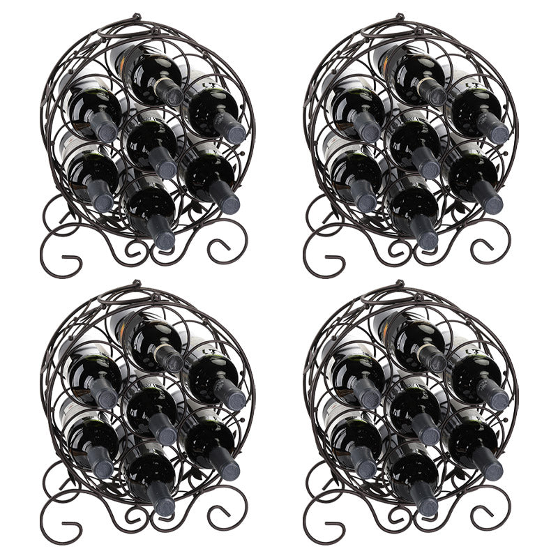 Glam Style Wine Rack Metal Countertop Wine Bottle Rack for Living Room