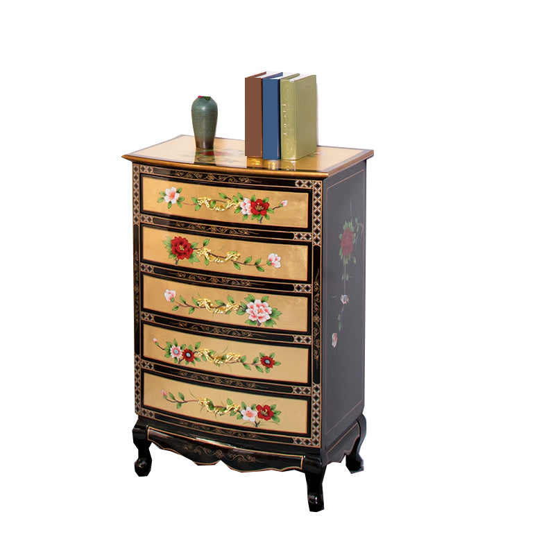 Classic Glam Storage Chest Solid Wood Storage Chest Dresser with 5 Drawers