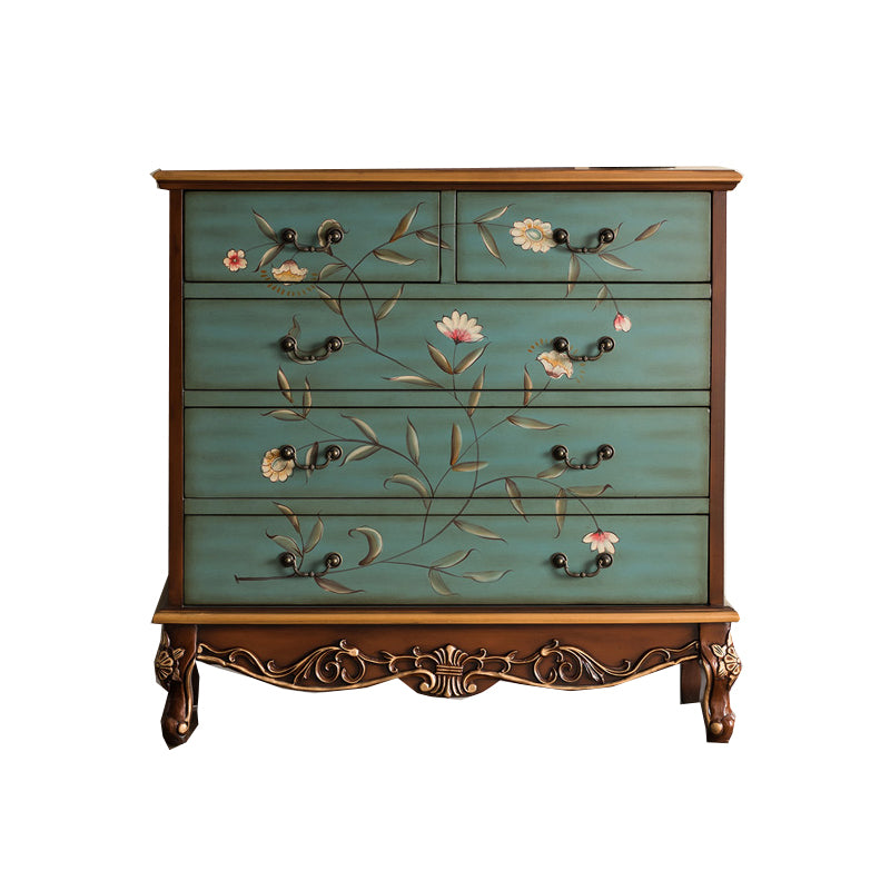 Classic Glam Storage Chest Solid Wood Storage Chest Dresser with 5 Drawers
