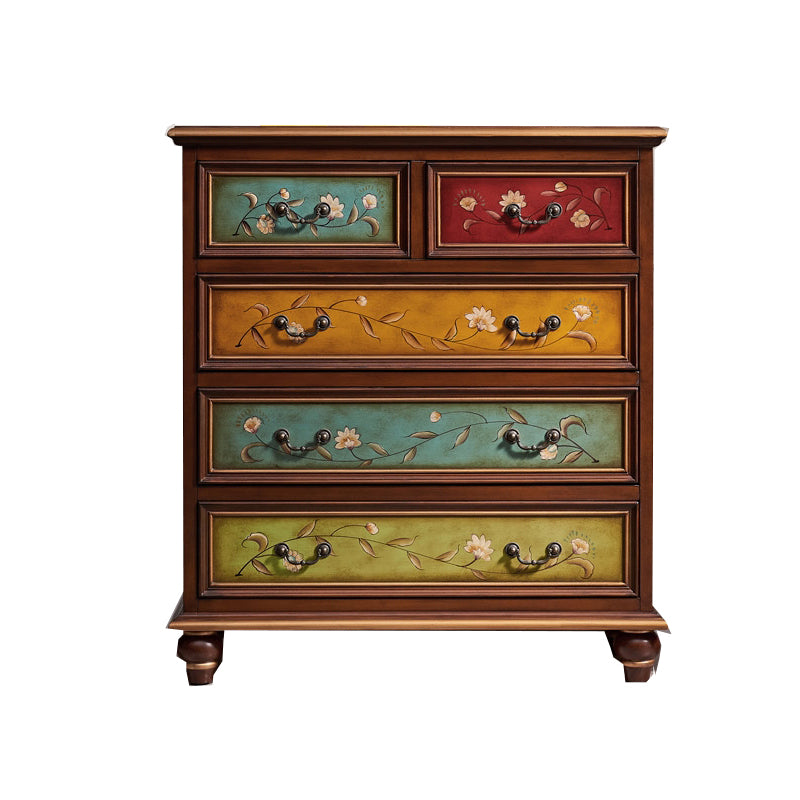 Classic Glam Storage Chest Solid Wood Storage Chest Dresser with 5 Drawers