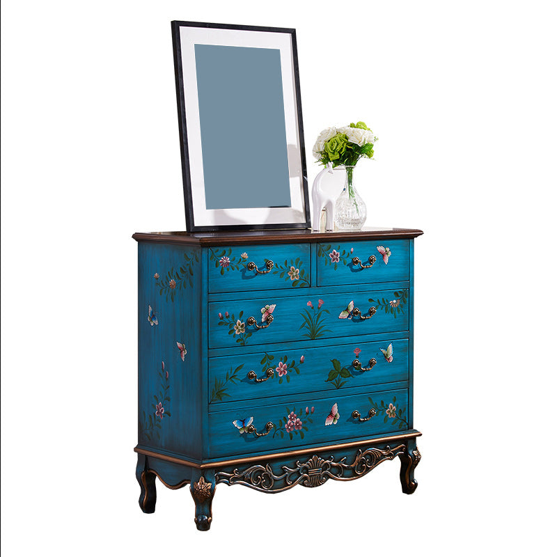Classic Glam Storage Chest Solid Wood Storage Chest Dresser with 5 Drawers