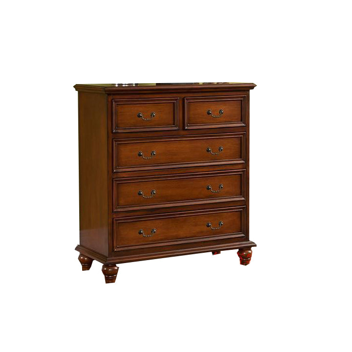 Classic Glam Storage Chest Solid Wood Storage Chest Dresser with 5 Drawers