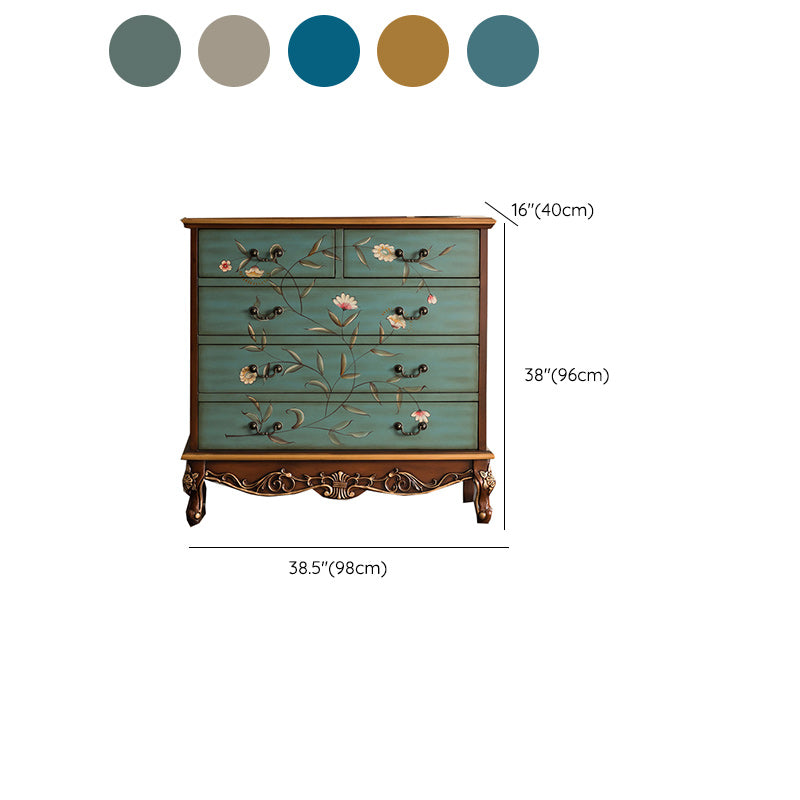 Classic Glam Storage Chest Solid Wood Storage Chest Dresser with 5 Drawers