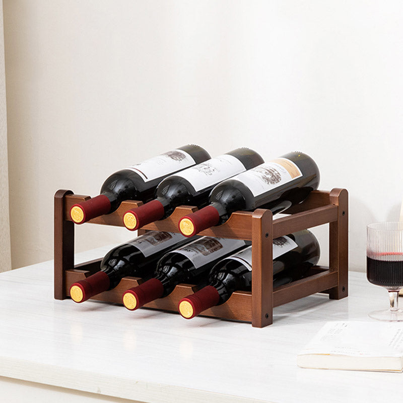 Countertop Modern Wine Rack Wood Wine Bottle Rack for Living Room