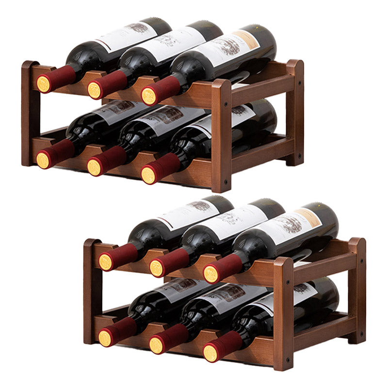 Countertop Modern Wine Rack Wood Wine Bottle Rack for Living Room