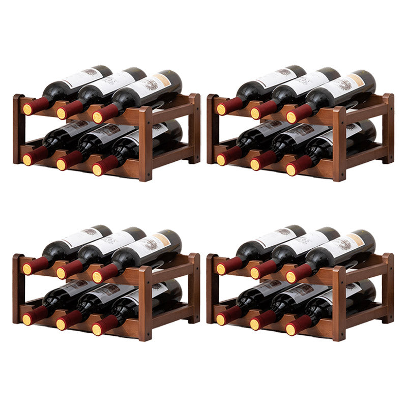 Countertop Modern Wine Rack Wood Wine Bottle Rack for Living Room
