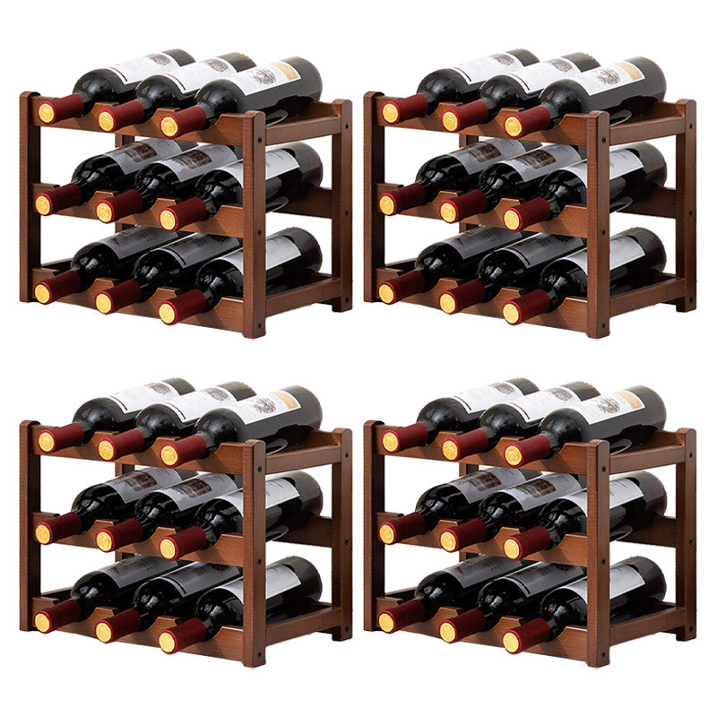 Countertop Modern Wine Rack Wood Wine Bottle Rack for Living Room
